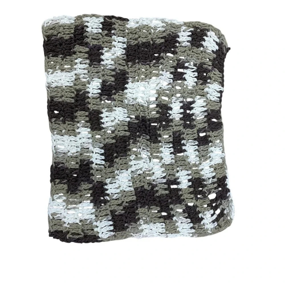 Set of Three Handmade Crochet Dishshcloths Cotton‎ Face Cloths Spa